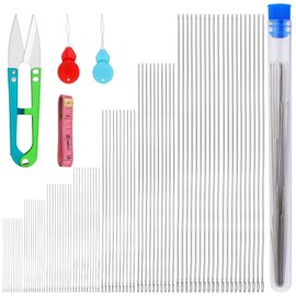 Doxiru 85 Beading Needles Set, 8 Sizes, Long Straight Beading Thread Needles, Beading Needles for Bracelets, Necklaces, Jewelry Making for Beading Accessories