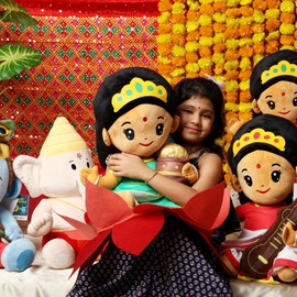 Laxmi Devi (Mega 22") Plush Toy | Ideal for Newborns, Infants, Toddlers, Grandparents | Best for Diwali, Baby Shower, Birthday, Housewarming | Teddy Bear Panda