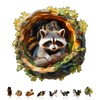 Jigfoxy Wooden Puzzle Adults, Raccoon Wooden Puzzle Adult, Unique Wooden