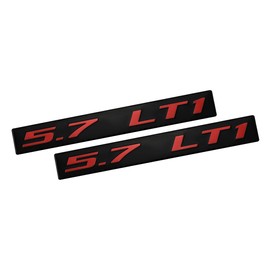 ERPART 5.7 LT1 RED on Black Highly Polished Real Aluminum Emblems (Pack of 2)