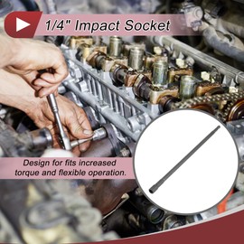 HEROFFIX 1 Pc Impact Socket Durable Hardware Tool 250mm Silver Tone CR-MO 6 Point 7mm for Car Motorcycle Dirtbike Repair