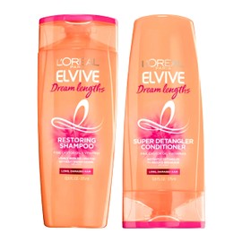 L'Oreal Paris Elvive - Dream Lengths - Restoring Shampoo & Super Detangler Conditioner Set - One Set