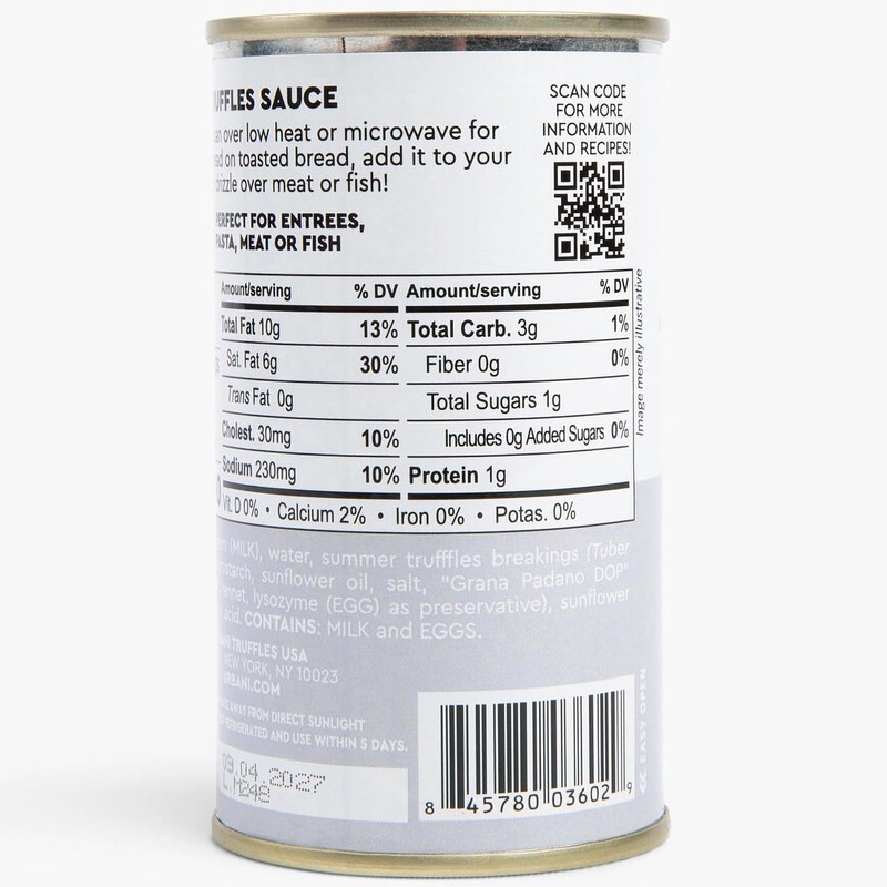 Urbani Truffles Cream & Black Truffle Sauce 180g (6.4oz) -