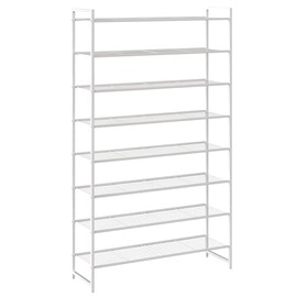 Nunsino Shoe Rack, Metal Shoe Organizer, 8 Tier Garage Shoe Rack Max Holds 40 Pairs,Shoe Storage shelf for Closet,Entryway, White