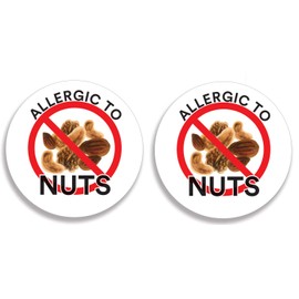 Allergic to Nuts Pinback Buttons/Pins (2.25 inches) Set of 2