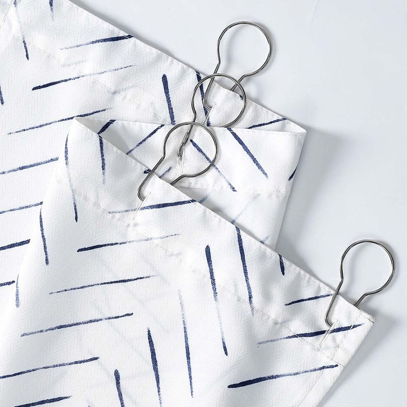 jinchan Small Stall Blue and White Shower Curtain 36x72 Inches