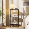 Asgolion Small Black Side Table, Tall End Table with Adjustable