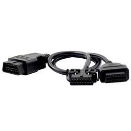 iKKEGOL OBD2 OBD II Full 16 Pin Splitter Y Open Cable J1962 1 Male to 2 Female Connector Underdash Mount Bracket for Diagnostic DIY Extension Adapter 50cm/20 (1 Pcs)