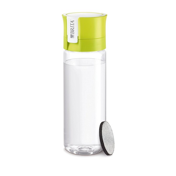 Brita Water Filter Bottle with 2 Fill&Go Cartridges, 20.3 fl oz (600 ml), Lime