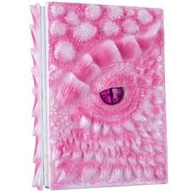 3D Dragon Eye Embossed Journal,Resin Engraving Notebook,Dnd notebook for Dragon Lovers ，Blank Paper,Hardcover Travel Notepad for Writing,Sketchbook,Collection,Gift,Decoration A4 and A5 Size (A5-Rose)