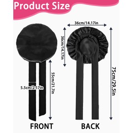 BPTRKOM 1 Stück Premium Satin-Schlafhaube mit breitem Elastikband - Seidenweiche Haarschutzhaube für Damen & Herren - Ideal für lockiges & glattes Haar - Tages- & Nachtschutz (Farbe: Schwarz)
