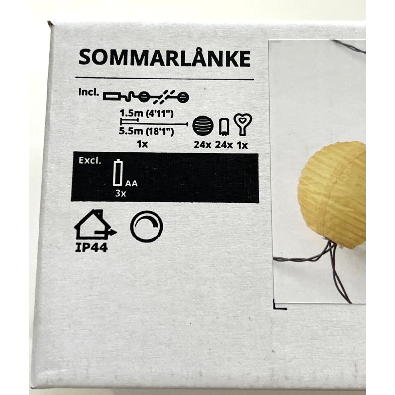 IKEA New IKEA SOMMARLANKE Led String Light With 24 Lights
