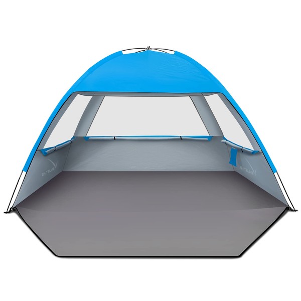 Venustas Beach Tent Sun Shelter for 3/4-5/6-7/8-10 Person, UPF 50+ UV Protection Beach Canopy, Lightweight and Easy Setup Cabana, Portable Beach Shade Tent
