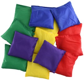 Prextex 12 Pack Nylon Bean Bags - Fun Sports Outdoor Family Games - Bean Bag Toss - Carnival Toy - Bean Bag Toss Game - Small Bean Bags for Kids - Bean Bags for Cornhole - Mini Beanbags for Tossing