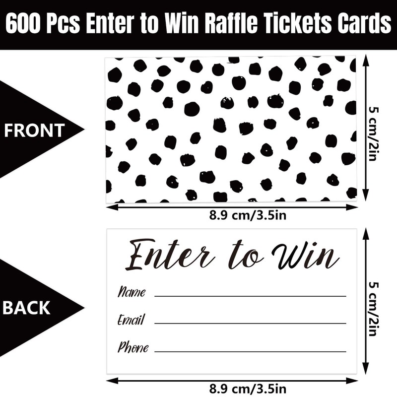 Whaline 600Pcs Enter to Win Cards 3.5 x 2 Inch