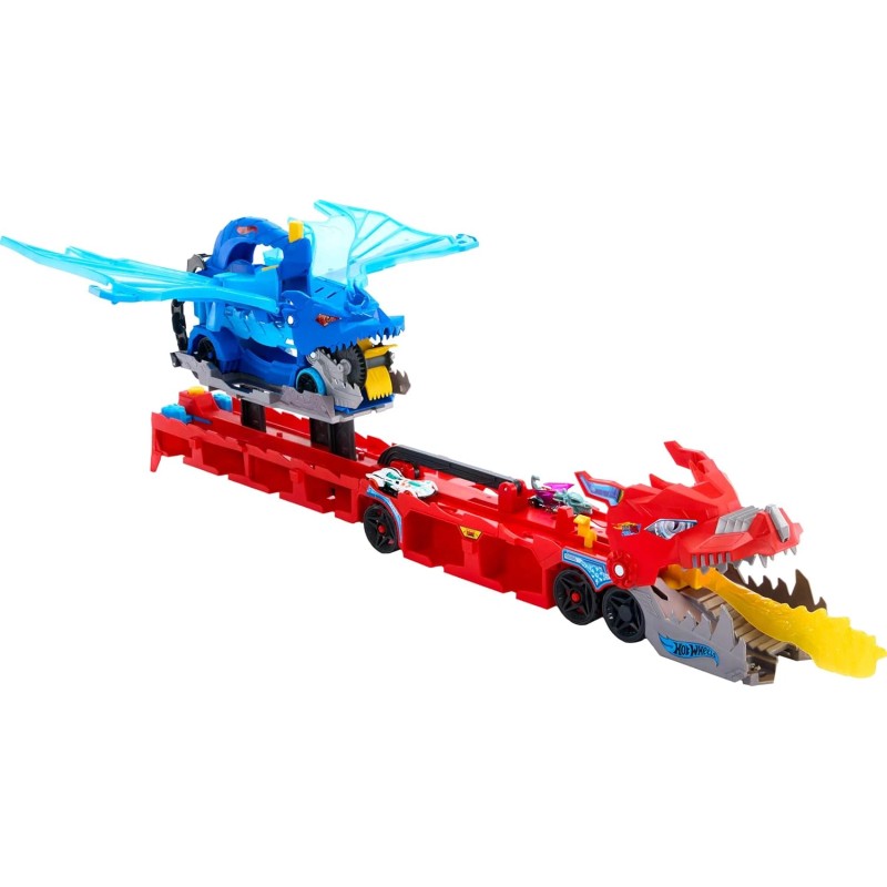 Hot Wheels City Ultimate Dual Dragon Transporter & 2 Die-Cast