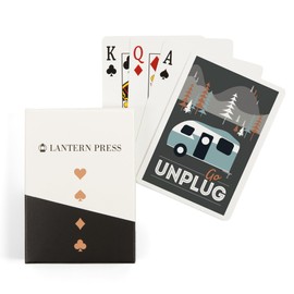 Lantern Press Go Unplug (Retro Camper), Vector Style (52 Playing Cards, Poker Size Card Deck with Jokers)