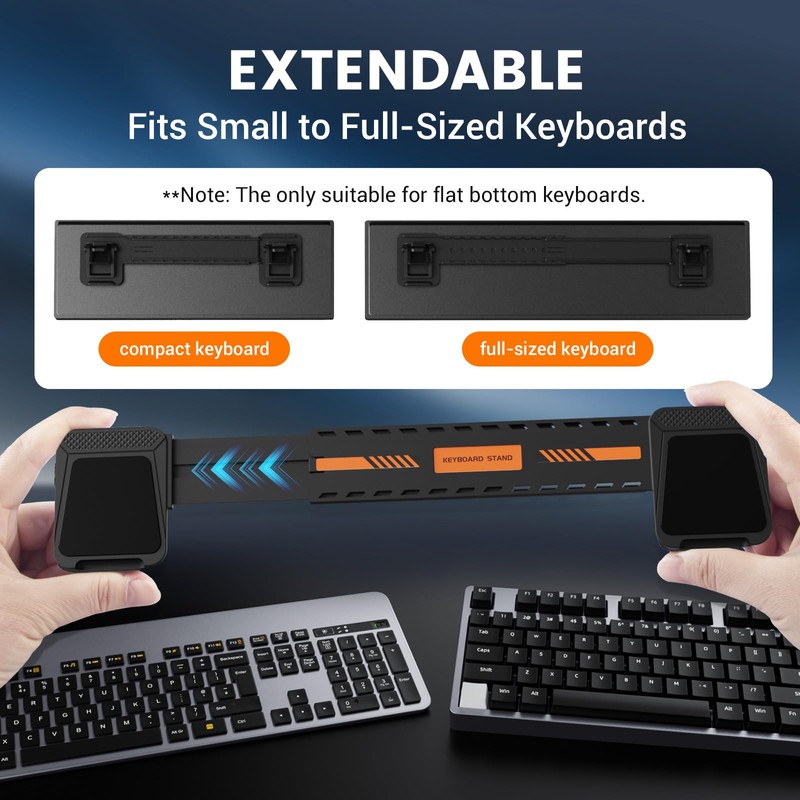 HONKID Adjustable Keyboard Riser, Computer Keyboard Stand for Desktop for