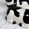 Salt and Pepper Shakers Dairy Cow Ceramic Black White Animal