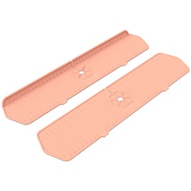 2 Pack Kitchen Faucet Sink Splash Guard, 24" x 5.6'' Upgrade Silicone Faucet Water Catcher Mat, Sink Draining Pad Behind Faucet, Rubber Drying Mat for Countertop, Bathroom, Farmhouse, RV (Pink)
