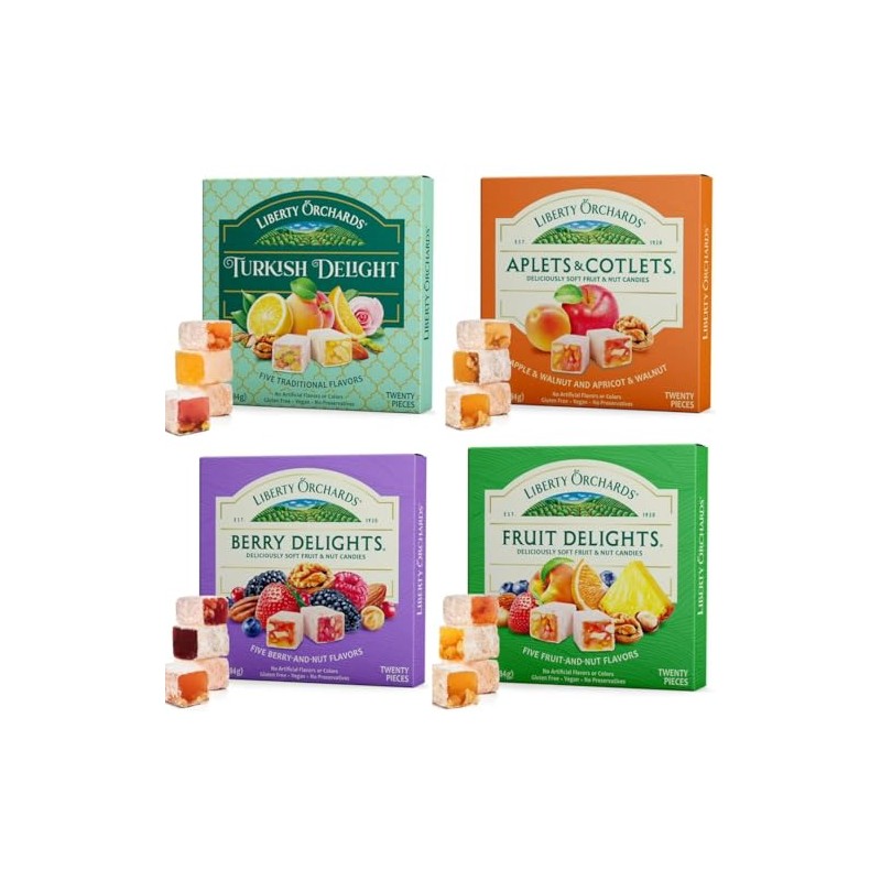 Liberty Orchards Variety 4 Pack | Turkish Delight, Aplets &