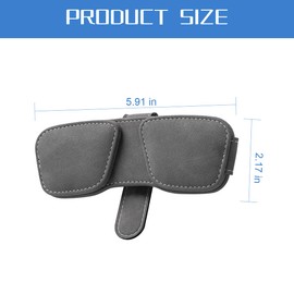 KHGUZ Sunglass Holder for Car Visor, Magnetic Auto Sun Visor Eyeglasses Ticket Card Double Clip, Vehicle Interior Glasses Hanger Organizer Accessories, Universal for SUV Sedan Truck(Gray)