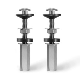 2Pcs Universal Toilet Seat Bolts Kit, Metal Heavy - Duty Toilet Tank Bolts, Toilet Seat Screws Replacement Kit with Extra - Long 304 Stainless Steel Downlock Nuts, Rubber Washers Gaskets, by CHIALLCO