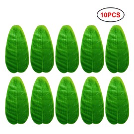 10PCS Artificial Banana Leaves Large Tropical Leaves Decorations Party Supplies