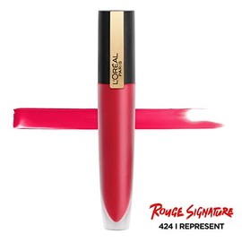 L'Oréal Paris Makeup Rouge Signature - Pinta labios de larga duración acabado mate, ultraligero, ultracómodo, color de pigmento alto, aplicador para f