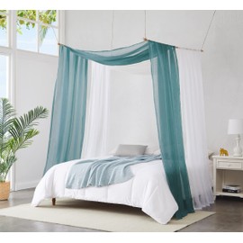 Warm Home Designs Dusty Blue Blue Bed Canopy Curtains in 55 x 288 Inch Size. Our King Canopy Bed Curtains Work Great as Kids Canopy, Bed Scarf, Bed Curtain or to Enhance Bed Decor. BC D Blue 288"