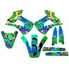 2001-2013 w/UFO FENDERS KX 100 Zany Green Senge Graphics Base Kit Compatible with Kawasaki