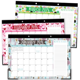 Hadley Designs Large Desk Calendar 2026-2027 - Desktop Calendar 2026, 18 -Month Desk Calendars for Home, Office & Classroom, Cute Doodle Classroom Decor Teacher Must Haves, January 2026 to June 2027