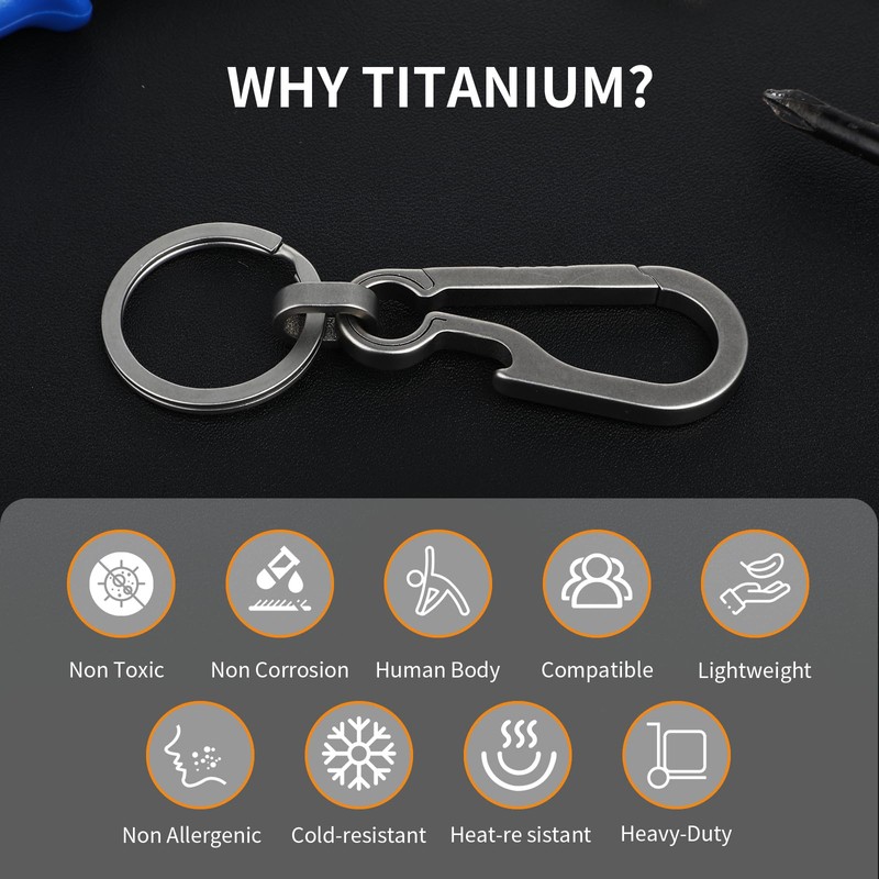 Ouligay Titanium Carabiner Keyring Carabiner Bottle Opener Titanium Carabiner Key