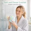 4 Pcs Loofah Sponge Shower Puff, Soft Mesh Bath Sponge
