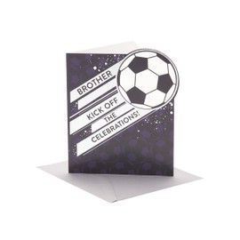 UK Greetings | Birthday Card for Brother | Happy Birthday Gifts | Him, Boys, Men | Football Design | With Envelope | 15.9x18.4cm