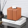 MEIBOOCH Square Tissue Box Cover with Magnetic Closure, Luxury PU
