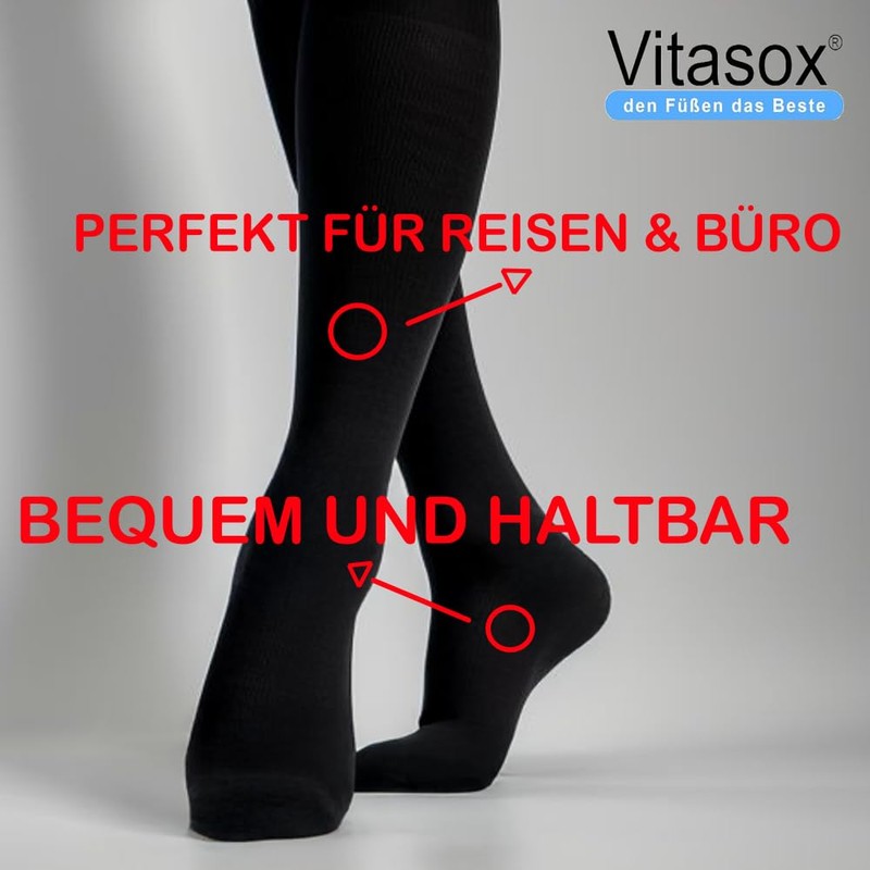 Vitasox Unisex Support Knee Socks Plain - 43/46