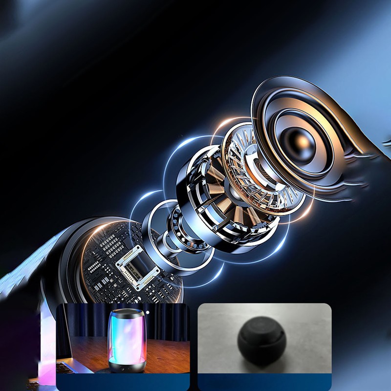 Portable Bluetooth Speaker with Night Light Multifunction LED Dazzling Night