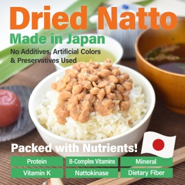 YAMASAN KYOTO UJI Japanese Natto Fermented Soybean 3 Set, Freeze-Dried Natto Beans, Japanese Probiotic and Prebiotic Superfood - Vitamin K, Low Sodium, Non-GMO, Vegan, Made in Japan, Set of 3, 3 x 70g(2.4oz)