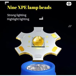 UKDGTMR Mini Portable Torch Flashlight x2, with Drawstring Bag 9 XPE Lamp Beads, Strong Lighting, Fixed Focus, Pocket Outdoor Emergency Torch (Black)