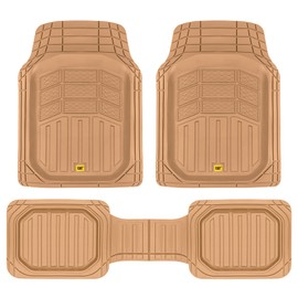 Cat® CAMT-9014 (4-Piece) Heavy Duty Deep Dish Rubber Floor Mats, Trim to Fit for Car Truck SUV & Van, All Weather Total Protection Durable Liners Gray