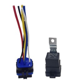 80AMP 5-Pin SPDT Waterproof Relay with Socket Harness Kit, 12 Volt Relay Heavy Duty Automotive Relay with Pigtail for Car Truck Motorcycle Boat (1 Pack)