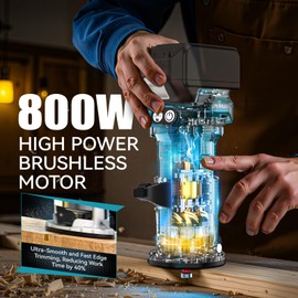 MtiolHig Cordless Compact Router Compatible with Makita 18V Battery, With 15Pcs Router Bits 6 Variable Speeds for Woodworking, 800W 30000 RPM Fixed Base Wood Router With Trim Bits