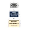 Classic Framed Sorry No Checks We Accept Cash or Credit