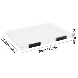volumoon Pack of 4 A4 Document Box, Plastic Box with Lid, Transparent File Box, A4 Storage Box, A4 Storage Box, A4 Transparent, Portable Archive Box, A4, Multifunctional Storage Box