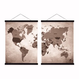 Goodsnetic Magnetic Poster Frame Hanger, Black 10inch Magnet Poster Frame for Poster Print Photo Picture Map Scroll and Artwork Wooden Frame Hanger Hanging Kit for Walls, 2 Pack