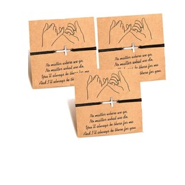 JDYDYJT Cross Bracelet Couples Women Long Distance Pinky Promise Bracelets for Best Friends Friendship for 3 Girls Mother Daughter Adjustable,Cross3