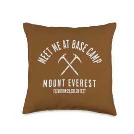 Meet Me At Base Camp Mount Everest Mountain Climbing Axes Throw Pillow