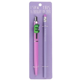 Stands Out, Supplying Outstanding Gifts E Letter Initial Pen and Pencil Set Kids Charm Topper School Stationary Kits Gift