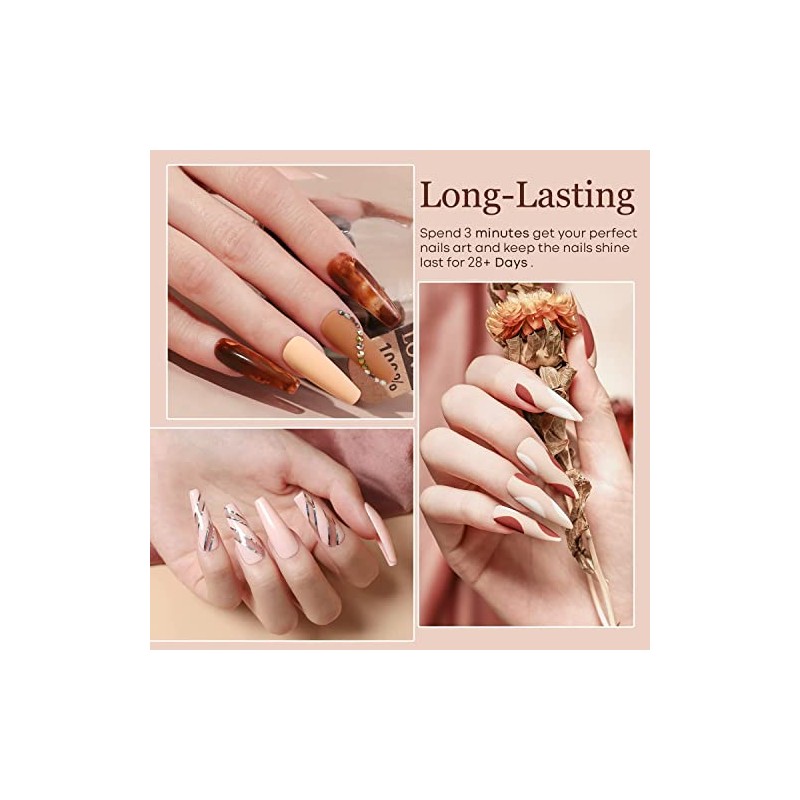 modelones- Kit de esmaltes de uñas en gel, 6 colores,